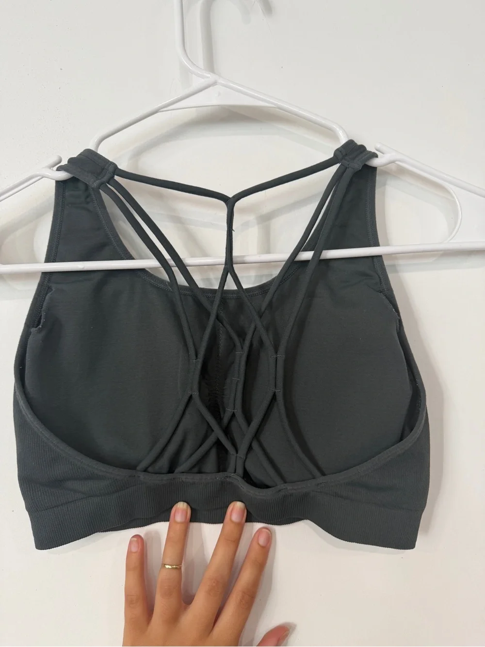 Fabletics Black Strappy Back Sports Bra
